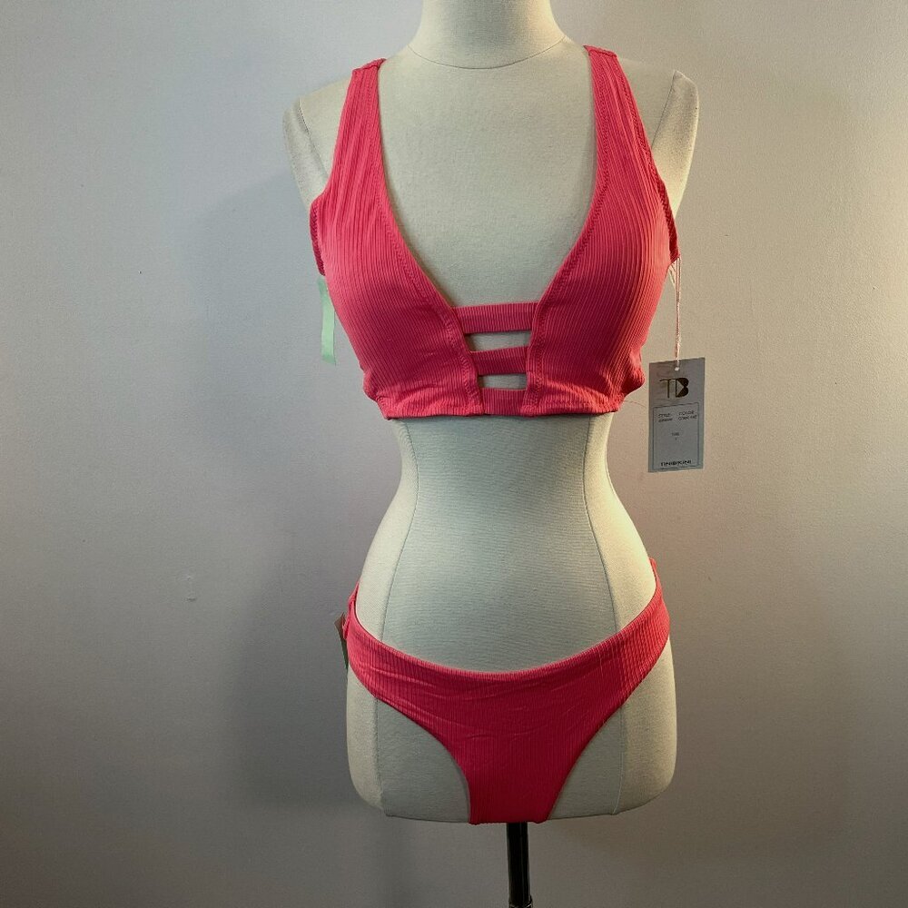 Tinibikini Swimwear Women's 2-Pc Coral Fire Bikini Set - Size Large - NWT